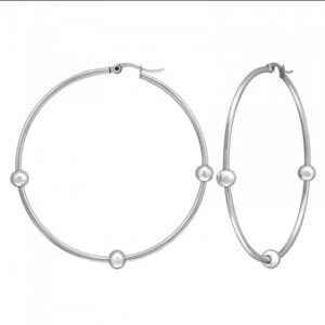 Stainless Steel Huggie Hoops 62mm